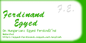 ferdinand egyed business card